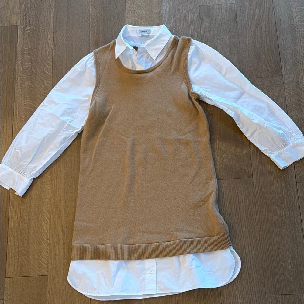 Cashmere dress White Layered Shirt look